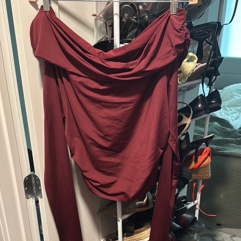 Elegant Burgundy Drape Skirt